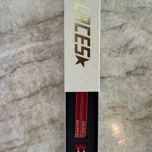 Golden Goose Deep Red Velvet Laves with Gold Branding in Box